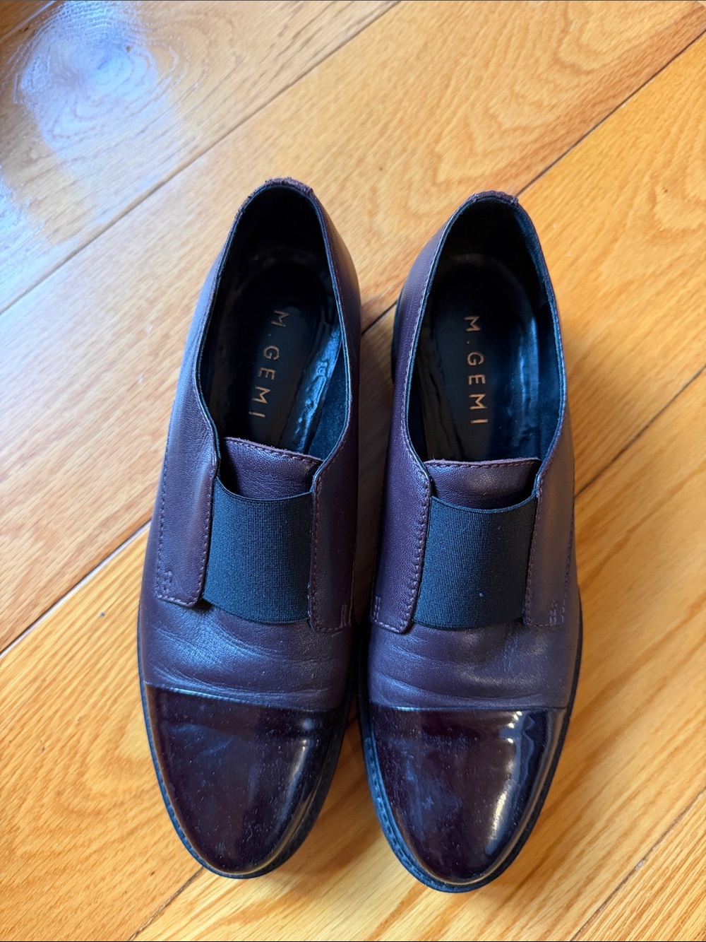 M. Gemi women’s Plum Leather Slip-On Loafers